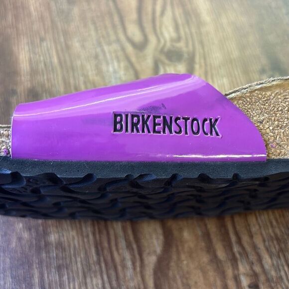 New Birkenstock Purple Shiny Madrid Patent leather 42/US 11 slide sandal shoe - Picture 7 of 7
